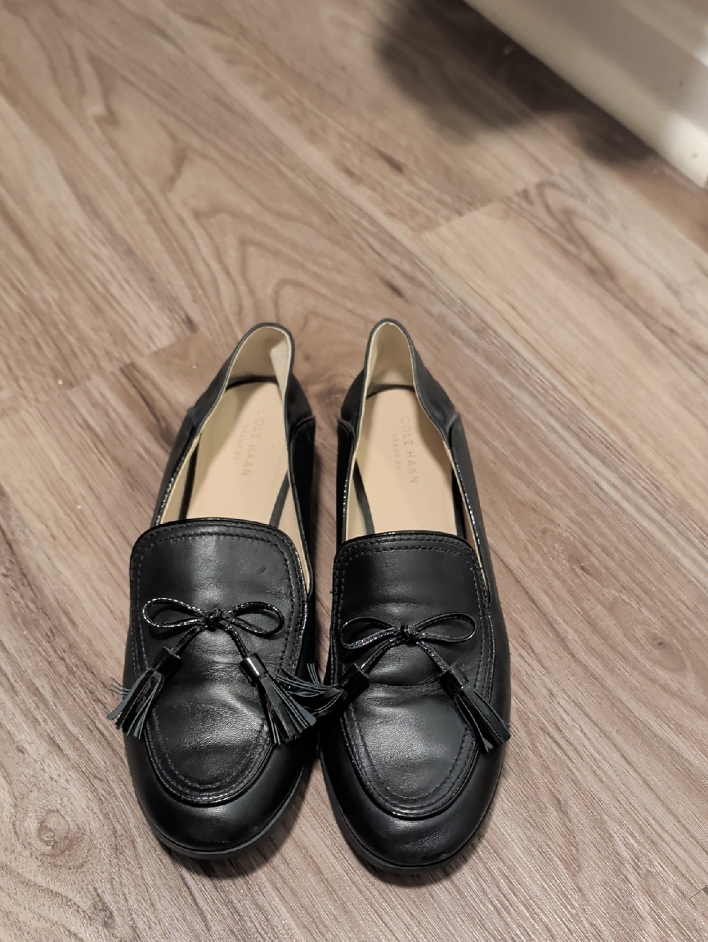 Cole Haan Black Leather Tassel Loafers